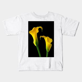 Two Stunning Yellow Calla Lillies Kids T-Shirt